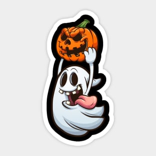 Halloween ghost and pumpkin Sticker